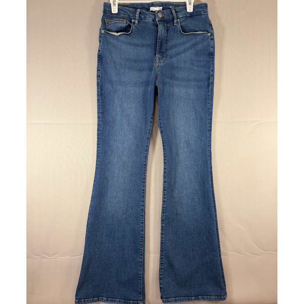 Good American Good Legs Flare Jeans Blue High Rise Size 12/31